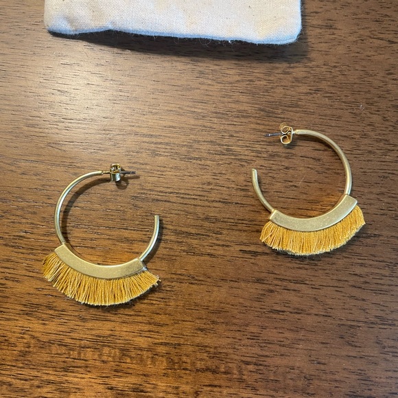 Madewell Fringe Hoops in Cumin - Picture 3 of 5